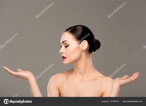 naked woman stock image